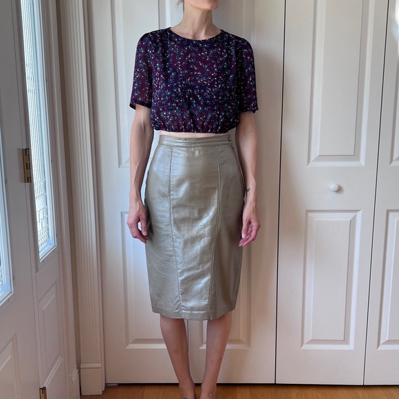 Vintage Norma Leather High Waisted Skirt - Picture 3 of 7